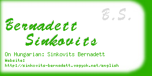 bernadett sinkovits business card